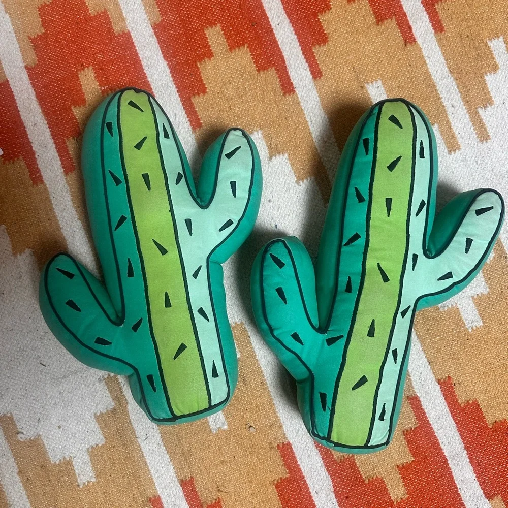 The Land of Nod Green Cactus Pillow - Picture 1 of 3